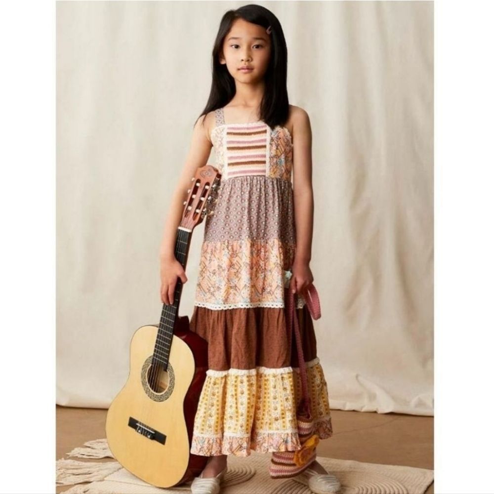 Matilda JANE Enchanted Garden Arabella Rainbow Print Dress Crochet Bodice